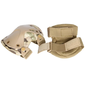 Комплект захисту тактичної AOKALI F001 Camouflage CP наколінники, налокітники