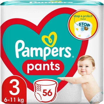 Підгузки-трусики Pampers Pants Розмір 3 (6-11 кг) 56 шт (8006540068663)