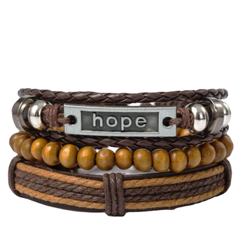 Комплект браслетів Hope коричневий