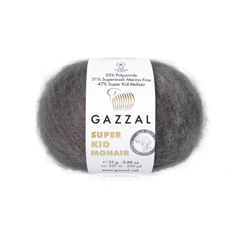 Пряжа gazzal super kid mohair/газзал супер кід мохер 64432 графіт