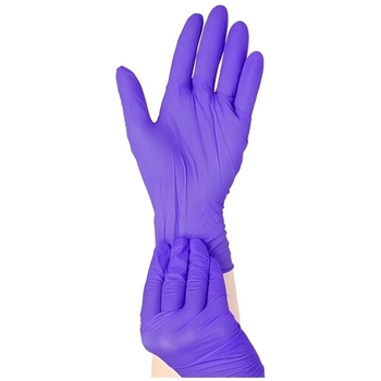 Рукавички нітрилові фіолетові нестерильні HOFF MEDICAL (10уп./коробка) Розмір XL