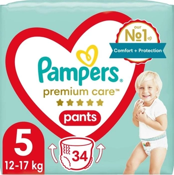 Pieluchomajtki Pampers Premium Care Pants Rozmiar 5 (12-17 kg) 34 szt (8001090759870)