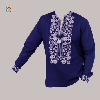 Сорочка Українська вишиванка 309211 колір синій розмір XL/3XL