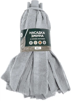 Насадка для швабры Eco Fabric из полосок микрофибры 160 г Серая (EF-0160-MS)
