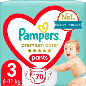 Підгузки-трусики Pampers Premium Care Pants Розмір 3 (6-11 кг) 70 шт (8001090759955)
