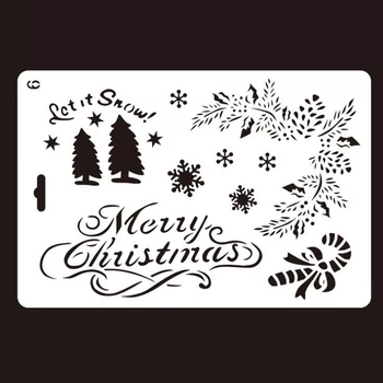 Трафарет для нового року Merry Christmas 17 на 26 см сірий