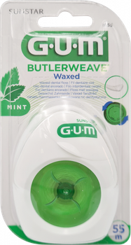 Зубна нитка Gum Butlerweave Wax and Menthol Floss 55 м (70942018555)
