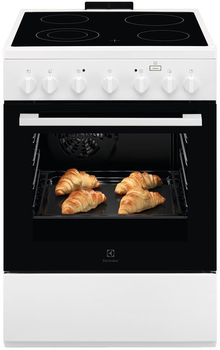 Плита електрична Electrolux RKR660101W SteamBake подвійна зона, гриль+конвекція + Fan (ECO)