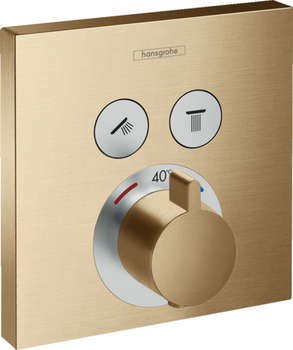 Наружная часть термостатического смесителя для душа HANSGROHE ShowerSelect 15763140 бронза матовый 2 потребителя