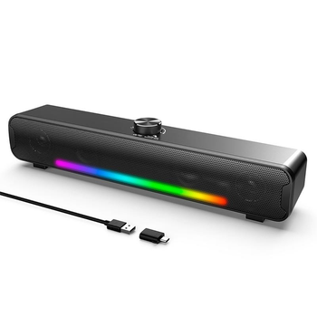 Компьютерная Акустика Колонка для ПК ONIKUMA RGB Backlight L16 |5Wx2, BT5.3/USB, Mic| Black