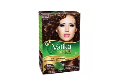 Фарба для волосся на основі хни Dabur Vatika Темний коричневий, 60 г