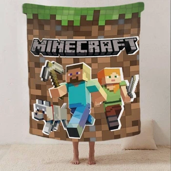Плед мир Minecraft покрывало с 3D рисунком размер 160х200