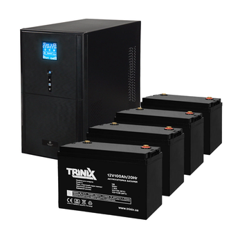 Комплект резервного живлення: ДБЖ Kraft PSW3000VA/2400W(LCD)48V UPS + акумулятор Trinix 100 Аг AGM (4 шт.) (42-00064-8)