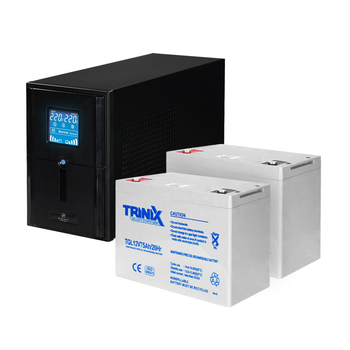 Комплект резервного живлення: ДБЖ Kraft PSW1000VA/800W(LCD)24V UPS + акумулятор Trinix 75 Аг гелевий (2 шт.) (42-00061-7)