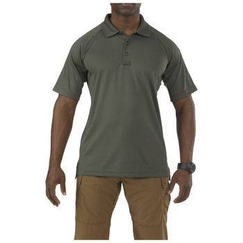 Футболка поло тактична з коротким рукавом 5.11 Tactical Performance Polo - Short Sleeve Synthetic Knit TDU Green L (71049-190)