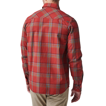 Сорочка тактична 5.11 Tactical Gunner Plaid Long Sleeve Shirt Red Bourbon Plaid 2XL (72530-164)