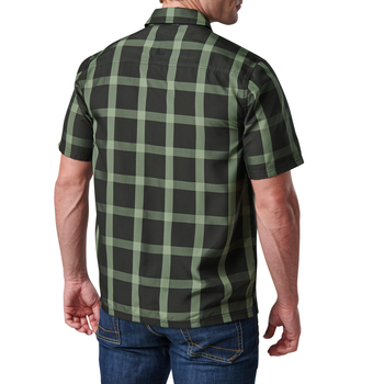 Сорочка тактична 5.11 Tactical Nate Short Sleeve Shirt Black Plaid XL (71217-371)