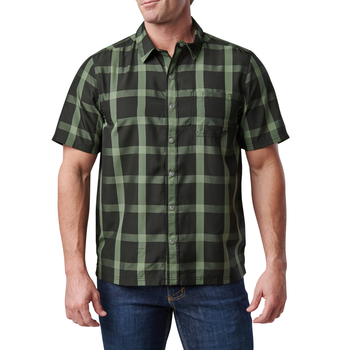 Сорочка тактична 5.11 Tactical Nate Short Sleeve Shirt Black Plaid M (71217-371)