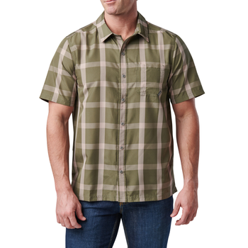 Сорочка тактична 5.11 Tactical Nate Short Sleeve Shirt Sage Green Plaid M (71217-812)