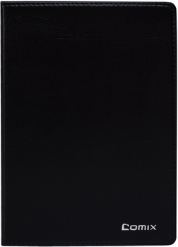 Блокнот діловий Comix А5 Штучна шкіра 80 аркушів Лінія Чорний (C4612-black)