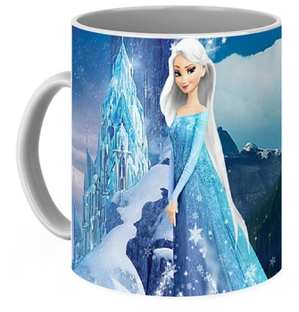 Чашка с принтом Frozen Холодное Сердце Эльза на фоне гор FZ.02.13 Кружка керамическая 0,33