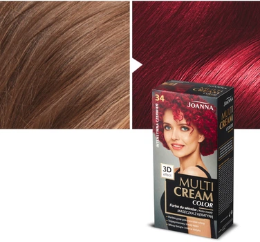 Краска для волос Joanna Multi Cream Colour Permanent Color 3D Effect 34 - Интенсивный красный (788150-1316531-2)