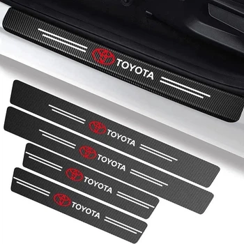 Защитная пленка для порогов с логотипом TOYOTA (комплект 4шт.) Carbon