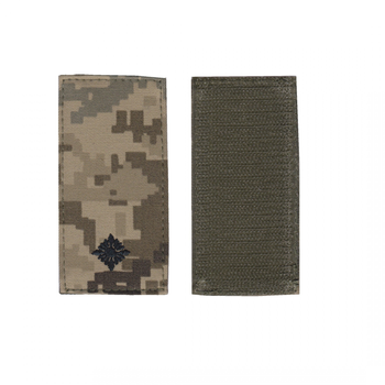 Шеврон на липучці погон звання молодший лейтенант чорний колір на пікселі. 5 см*10 см.