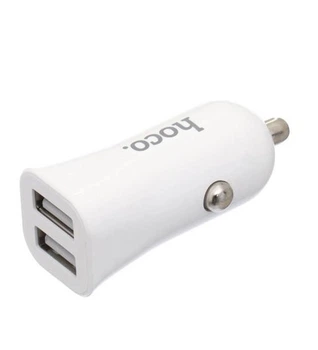 Адаптер автомобильный Hoco Lightning cable Z12 |2USB, 2.4A| белый