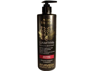 Шампунь Triuga Ayurveda 500мл Безсульфатний для чутливої шкіри голови