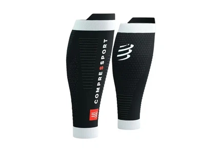 Компрессионные гетры спортивные Compressport R2 3.0, Black/White T4 (размер 42-46)