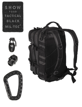 Рюкзак тактический военный Mil-Tec 20 л Черный (14002088-20) M-T