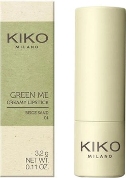 Губна помада Kiko Milano Green Me Creamy Lipstick 01 Beige Sand 3.2 г (8025272977463)