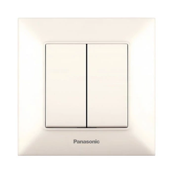 Вимикач двоклавішний Panasonic Arcadia Slim кремовий