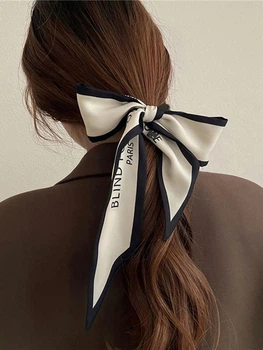 Платок-лента твилли шарфик платок для волос на шею на руку на сумку Honey Fashion Accessories бежевый (12-70)