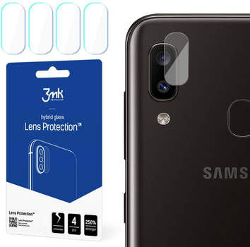 Zestaw szkieł hybrydowych 3MK Lens Protect na aparat Samsung Galaxy A20e SM-A202F 4 szt (5903108136785)