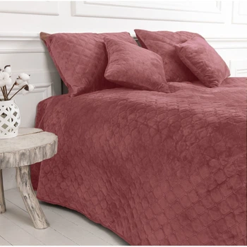 Покрывало двуспальное ТЕП Velour Ромб круглый Mesa Rose 4-00516_22725 180х240 см розовое 4517559