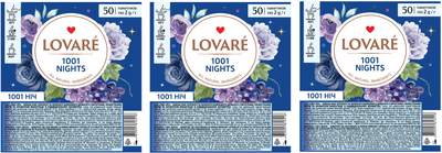 Бленд черного и зеленого чая Lovare 1001 ночь с Фруктами 50 пакетиков х 3 шт (2000345447940)