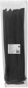 Opaski zaciskowe Qoltec 7.2x400 mm Nylon UV Czarne (5901878522357)