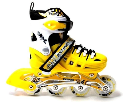 Раздвижные ролики для подростка 38-41 Scale Sports Yellow с подсветкой переднего колеса