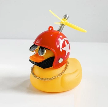 Автомобільна качка з шоломом та кріпленням Funny Ducks Red White 2 9990