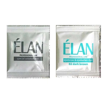 Мини набор для покраски бровей краска + окислитель Elan 02 Dark Brown темно-коричневый