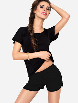 Piżama (T-shirt + spodenki) DKaren Set Abigil XL Black (5902230081789)