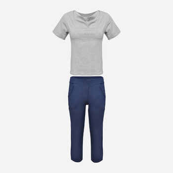 Піжама (футболка + бриджі) DKaren Set Erna XS Grey/Navy Blue (5901780674328)