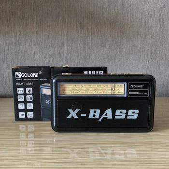 Радиоприемник GOLON RX-BT168S солнечная панель + фонарик + bluetooth + USB + microSD Золотой цвет