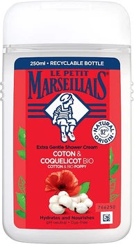 Биогель для душа "Хлопок и мак" - Le Petit Marseillais Cotton & Bio Poppy Extra Gentle Shower Cream 250ml (1053703-1400249-2)