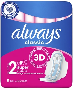 Гігієнічні прокладки, 9шт - Always Classic Maxi (Super) 9шт (1097401-1459427-2)