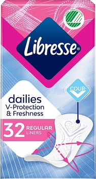 Щоденні прокладки, 32шт - Libresse Dailies Protect Regular Liners 32шт (1008927-1330490-2)