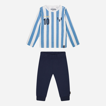 Piżama (spodnie + koszulka z długim rękawem) dziecięca Messi S49309-2 122-128 cm Jasnoniebieska/Biała (8720815172380)