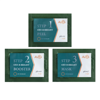 Осветляющий пилинг набор для лица от пигментации Эксперт сияния Myidi Peeling SET OXY-R BRIGHT, 9 саше х 5 мл (4820096238325)